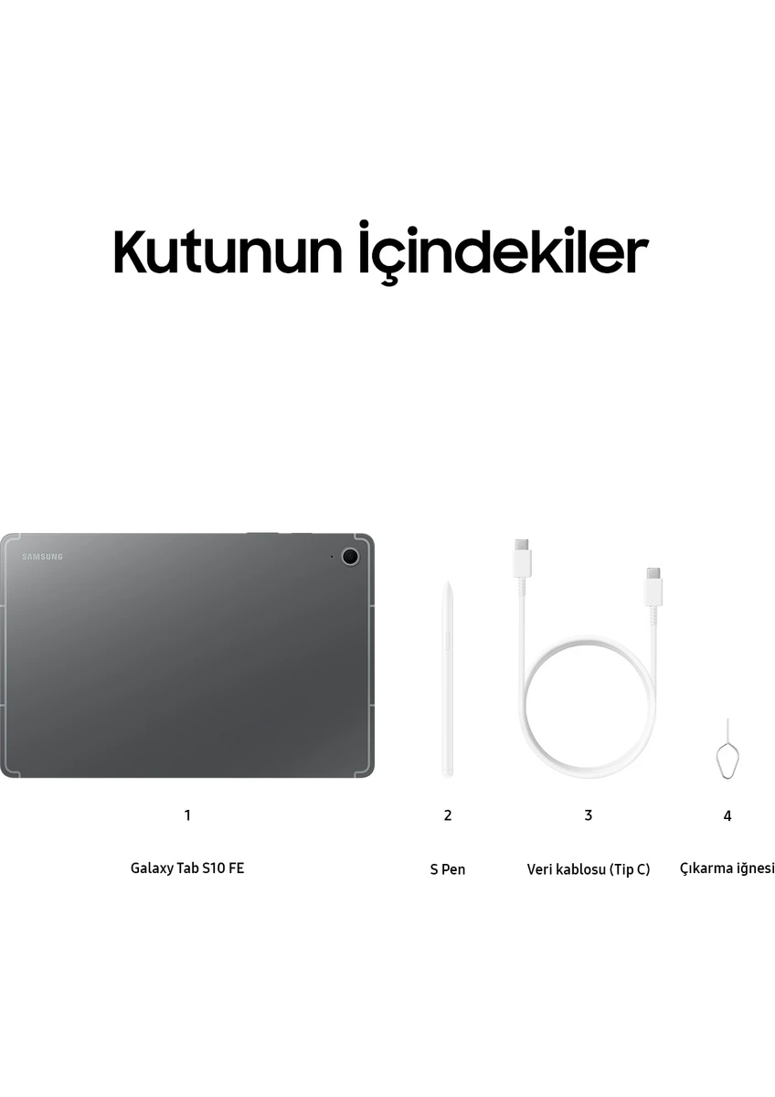 Samsung Galaxy Tab S10 FE 8GB 128GB SM-X520 Tablet-Gümüş - Görsel 5